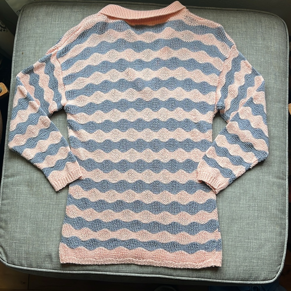 Vintage Jantzen Collared Striped Knit Sweater S/M - Picture 7 of 9